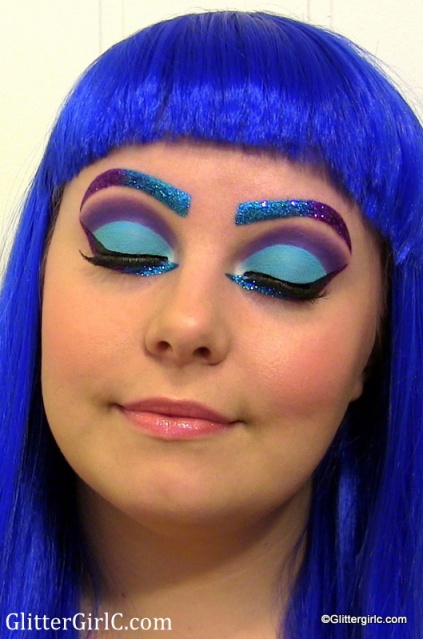 purple and blue glitter makeup
